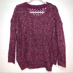 Magenta Oversized Knit Sweater